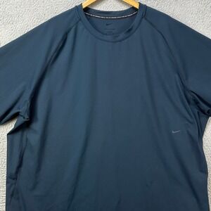 Nike‎ Dri Fit Adv Mens 4XL Tall Shirt Athletic Blue Performance Short Sleeve EUC